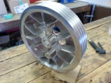 Custom Replacement Sheave for Large Industrial Vaccum Pump Machined from Billet 6061 Aluminum: View 2 of 2.
